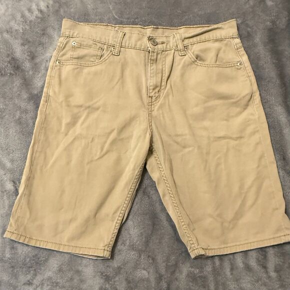 Levi’s 508 Silver Tab Denim Shorts Tan Khaki Size 30 9.5” Inseam - Picture 1 of 7